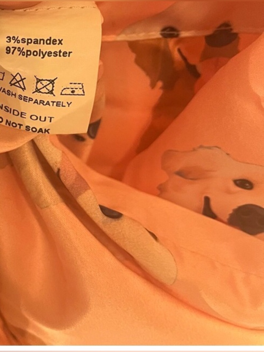 NWOT SHESHOW Golden Retriever satin pajama set Sz L - Picture 6 of 7
